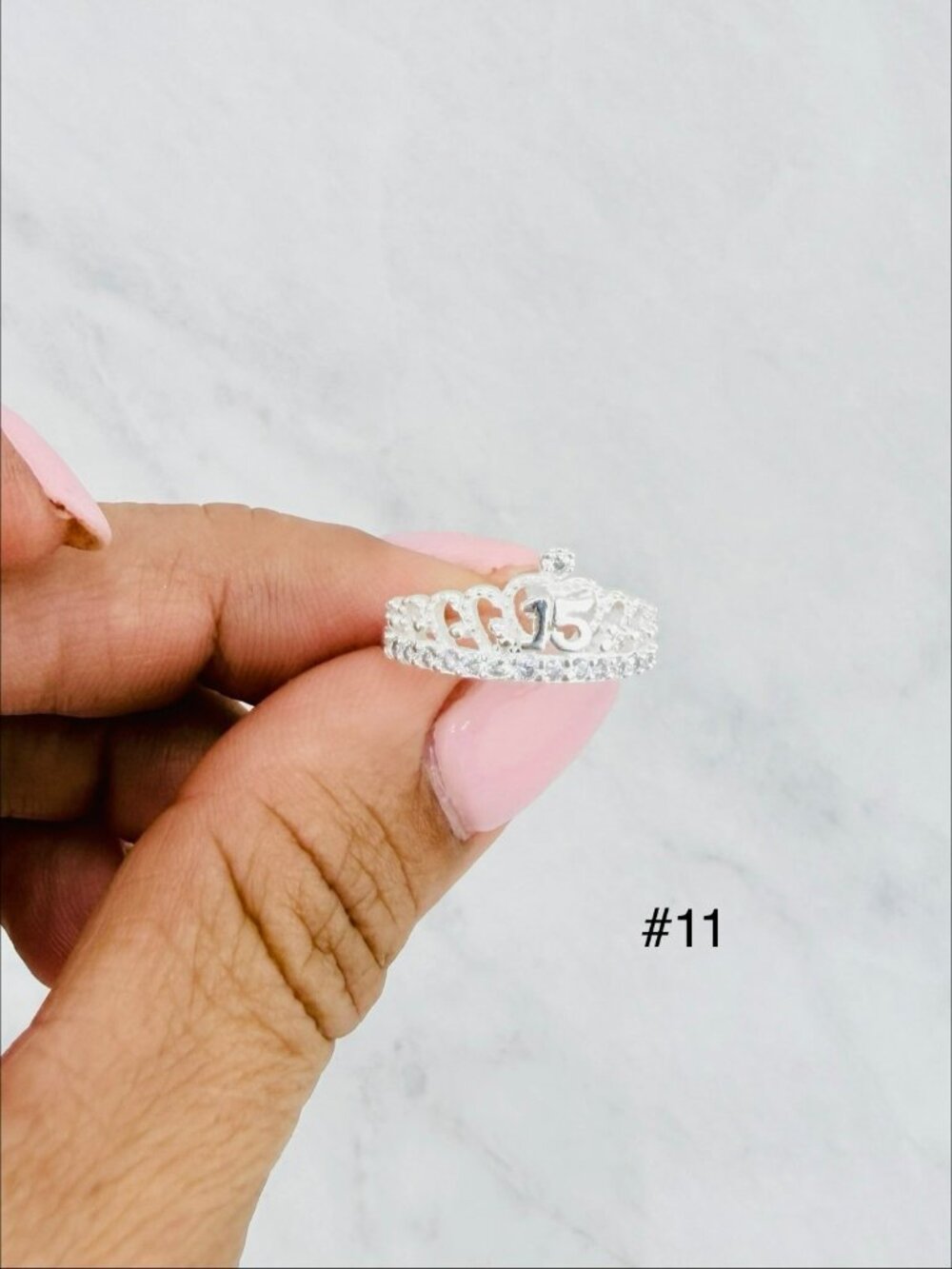 925 Sterling Silver Crown Ring – Sweet 15 / Quinceañera  Anillo en plata